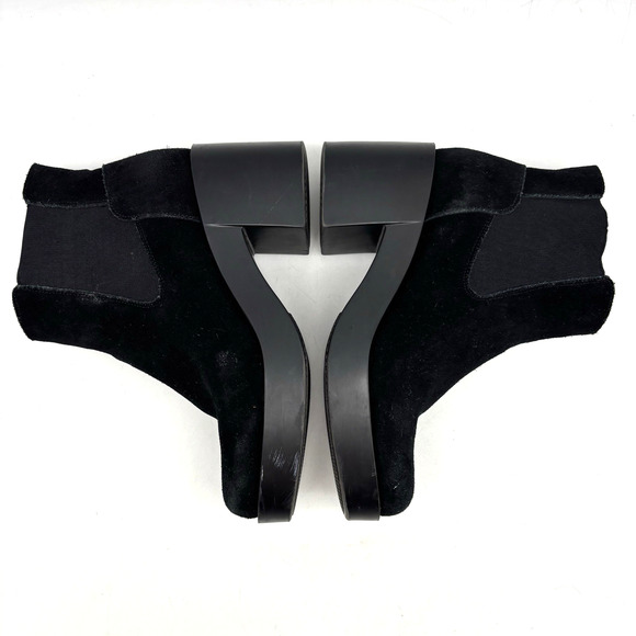 Anthropolgie SixtySeven Black Suede Leather Block Heel Platform Boots 7.5 38 - Picture 15 of 16